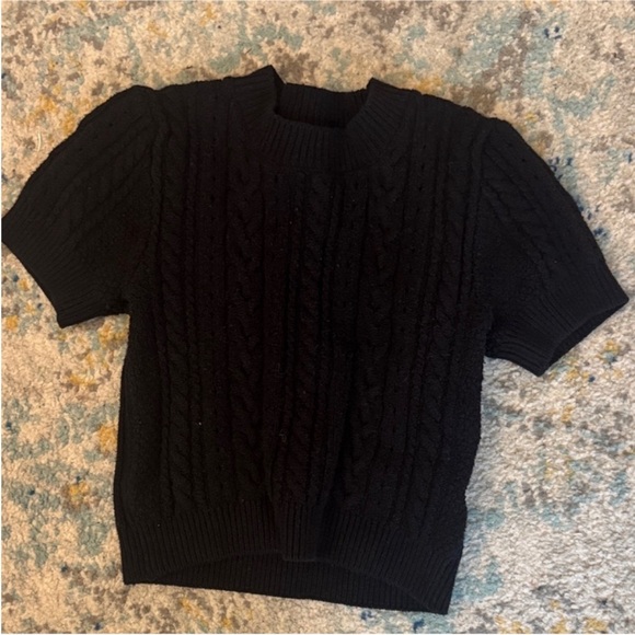 Free People Cable Knit Short Sleeve Sweater - Picture 2 of 3